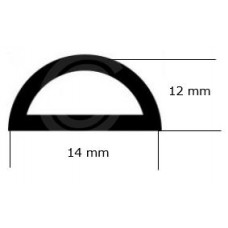 D-profil | selbstklebend EPDM Zellkautschuk | 14 x 12 mm | pro Meter